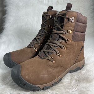 KEEN Winter Hiking Boots Wom 11 Brown Leather200g Insulated Thermal Waterproof